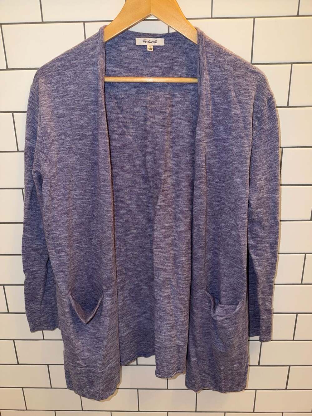 Madewell Women's Size M Purple Heathered Open Front Cardigan Sweater